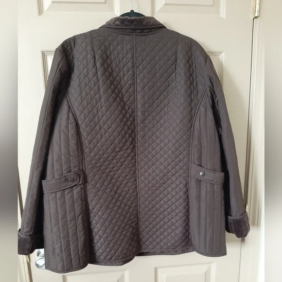 LARRY LEVINE Choclate Brown Quilted Jacket - Picture 2 of 6